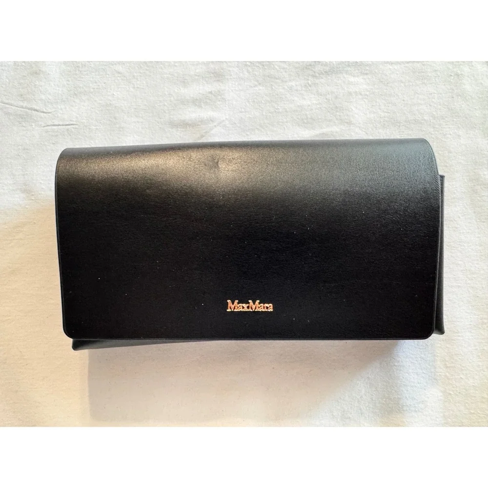 Max Mara Miller1 MM0118 Black Gold Shield Rectangular Sunglasses Women‎ Luxury
